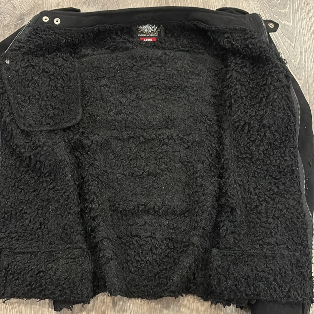 Y2K Faux Shearing Moto Jacket - Picture 4 of 5